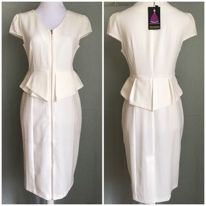 ✨NEW✨ Nice Forever Ivory Front Zipper Dress